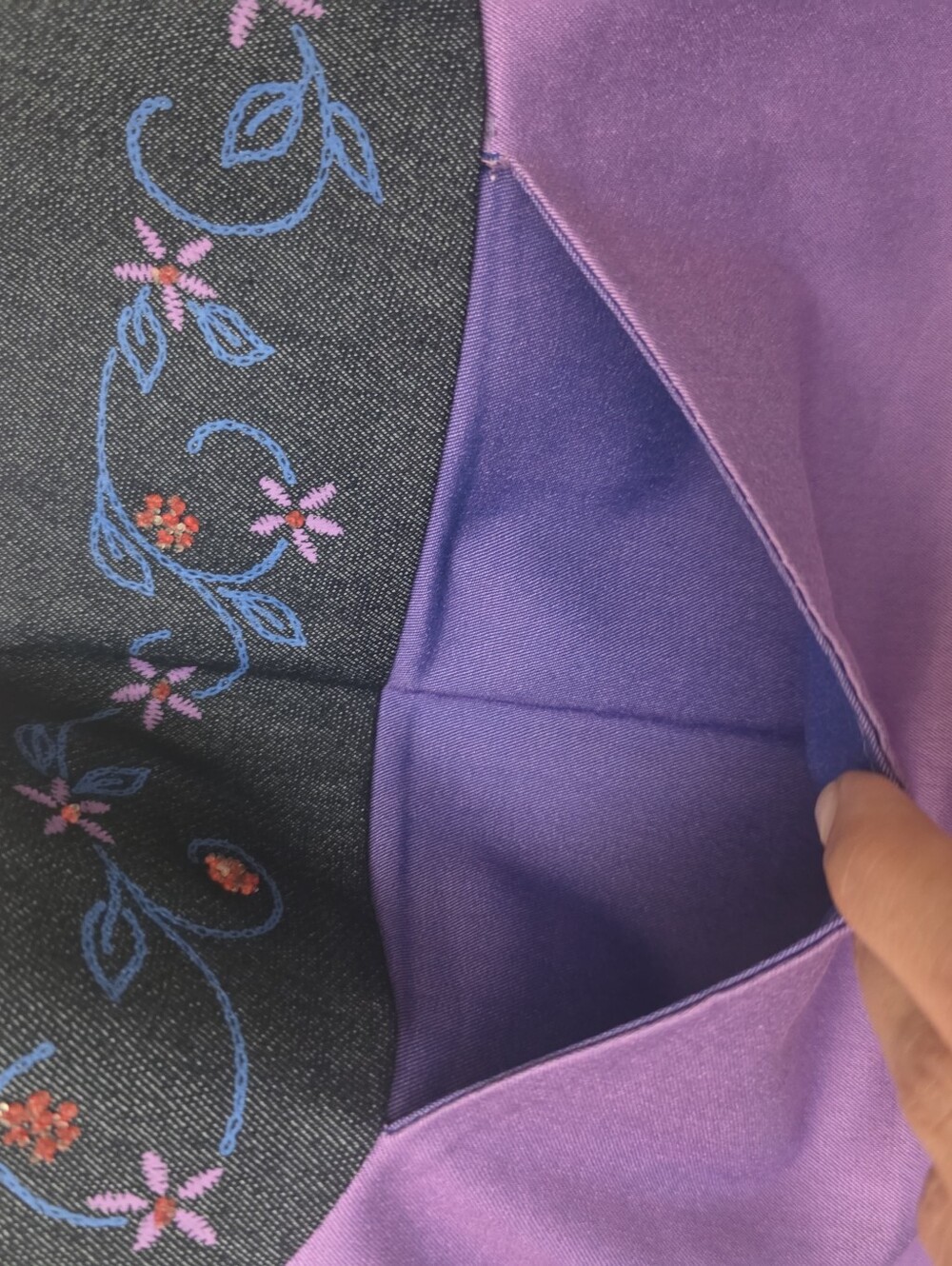 Quinze Heures Trente Paris NWT Purple Embroidered Pencil Skirt France Size M - Picture 5 of 7